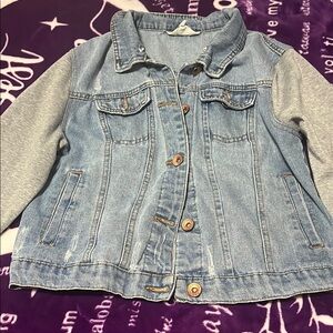 Ci Sono Blue and Gray Jean Jacket Hybrid Design